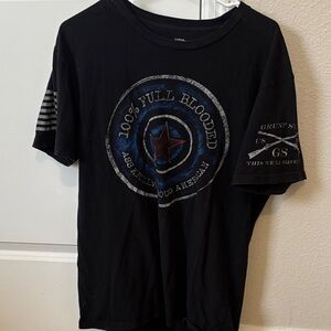 Grunt Style Black Short-Sleeve '100% Full Blooded' Graphic Tee